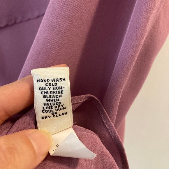 100% Silk Ruffle Blouse Tank Top – Banana Republic Mauve XS - Picture 4 of 9